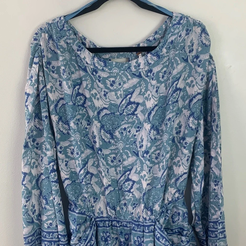 Free People Silver Sun Floral Blouson Dress